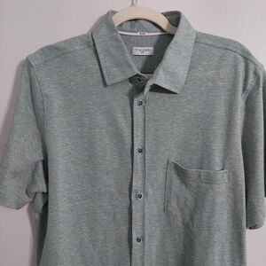Tom James Men's Casual Gray Button Down Shirt